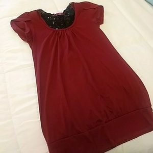 Burgundy top